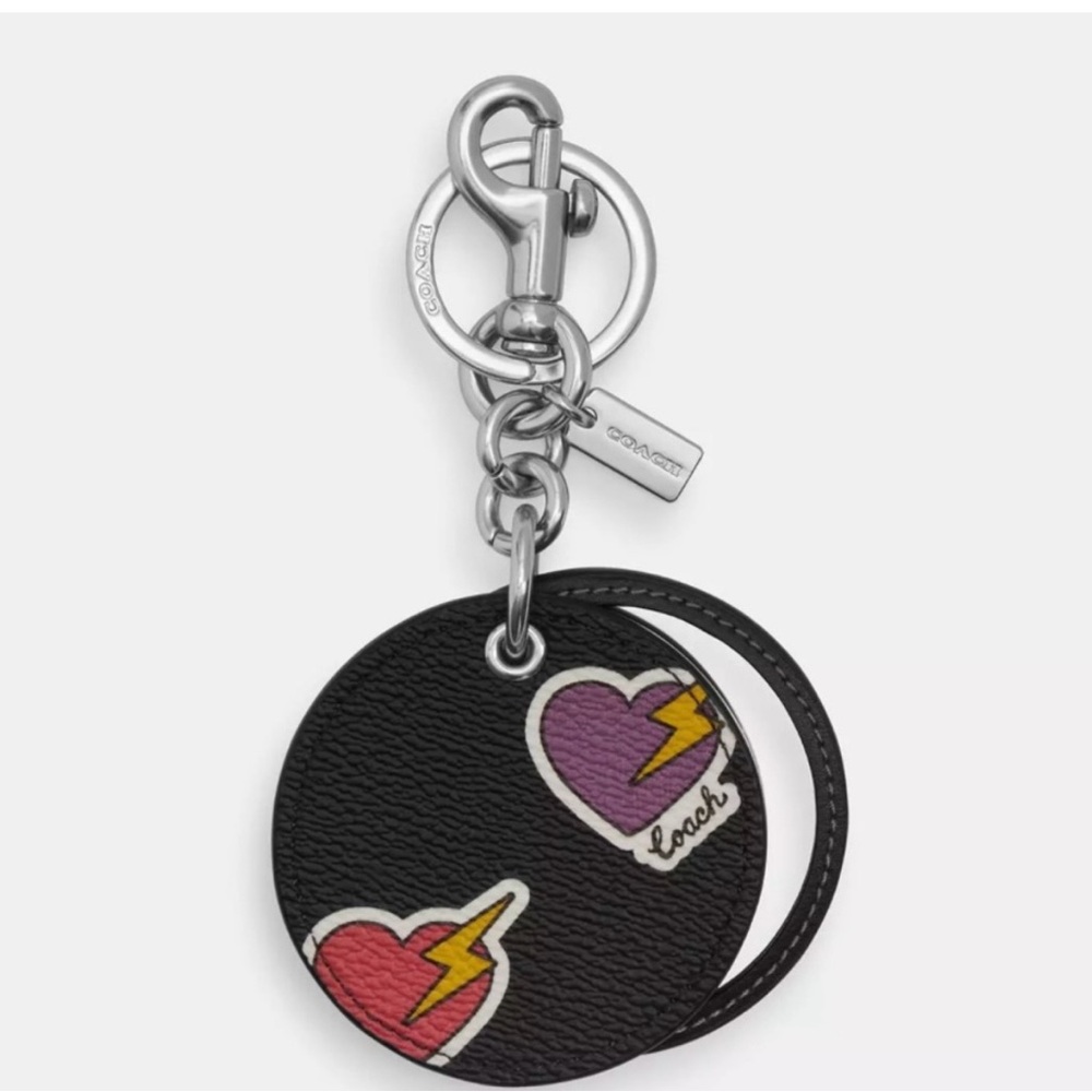 Coach Black Heart Keychain